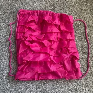 Ruffle drawstring bag